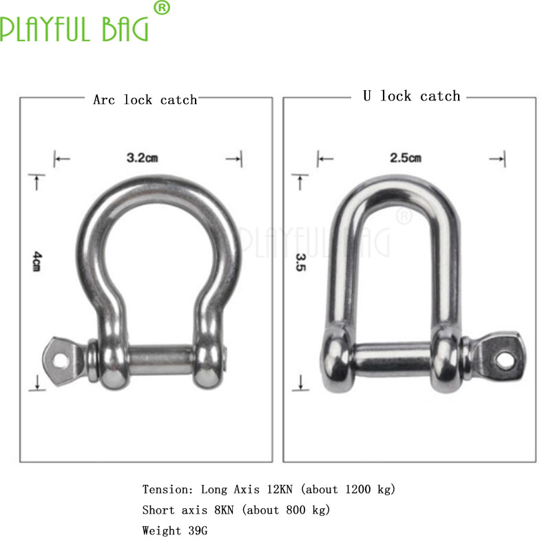 Outdoor climbing metal steel buckle hoisting main lock safety lock fast mountaineering buckle connection ring ZL34