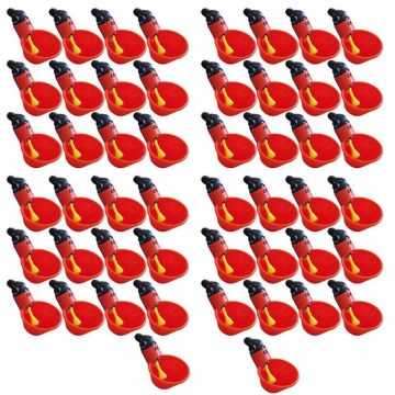 50pcs Automatic Chicken Waterer Cups,Plastic Backyards Chicken Water Feeder,Poultry Water Drinking Cups Bowls,Float Style Feed