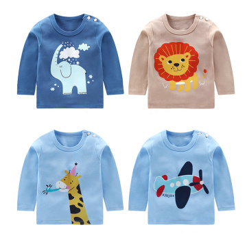 Baby Boy Girl Summer Vest T-Shirt Kids Cartoon Animal Cotton Undershirts Tee T Shirt Children Clothing for Size 1 2 3 4 Year