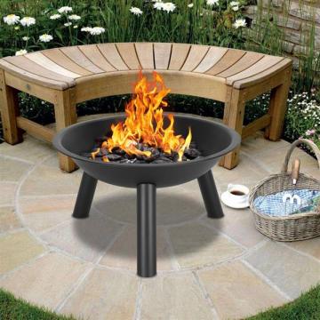 52 x 52 cm Steel Large Fire Bowl Cast Iron Firepit Modern Stylish Fire Pit Garden Outdoor for Garden Patio Terrace Camping