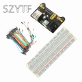 3.3V5V MB102 Breadboard power module+MB-102 830 points Solderless Prototype Bread board kit +65 Flexible jumper wires