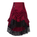 Costumes Steampunk Gothic Skirt Lace Women Clothing High Low Ruffle Party Skirts Lolita Red Medieval Victorian Gothic Punk Skirt