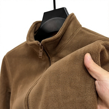 Polyester Fleece Men's Double-sided Solid Bomber Jacket