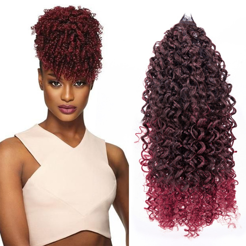 Kinky Curly Bangs Afro Ponytail Synthetic Hair Piece Supplier, Supply Various Kinky Curly Bangs Afro Ponytail Synthetic Hair Piece of High Quality