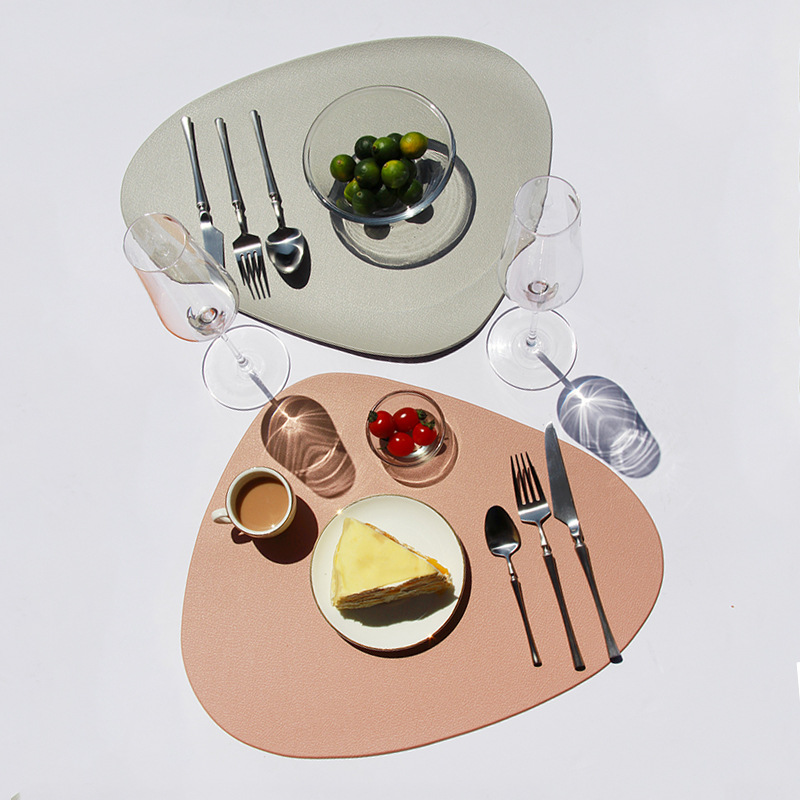 2 4 6 8 10PCS Place Mat Tableware Pad Placemat Table Mat Heat Insulation PU Leather Placemats Bowl Coaster Kitchen Non-Slip