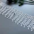 1 yard 11CM White Cotton Leaf Tassel Fringe Embroidered Lace Trim Ribbon Fabric Handmade Sewing Supplies Craft Gift Decorative