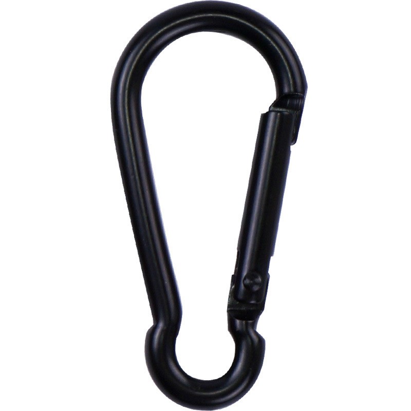 2020 New Hot Practical Black D Shaped Aluminum Alloy Carabiner Hook Keychain Climbing Equipment Karabiner Mosqueton