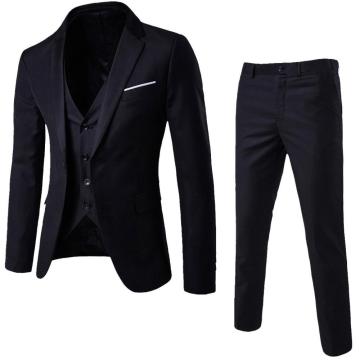 3 piece Men`s Blazer Suit for Wedding Slim fit Business Office Groom Party Suit Costumes Korea Men Suit with Pants Vest S-3XL #0