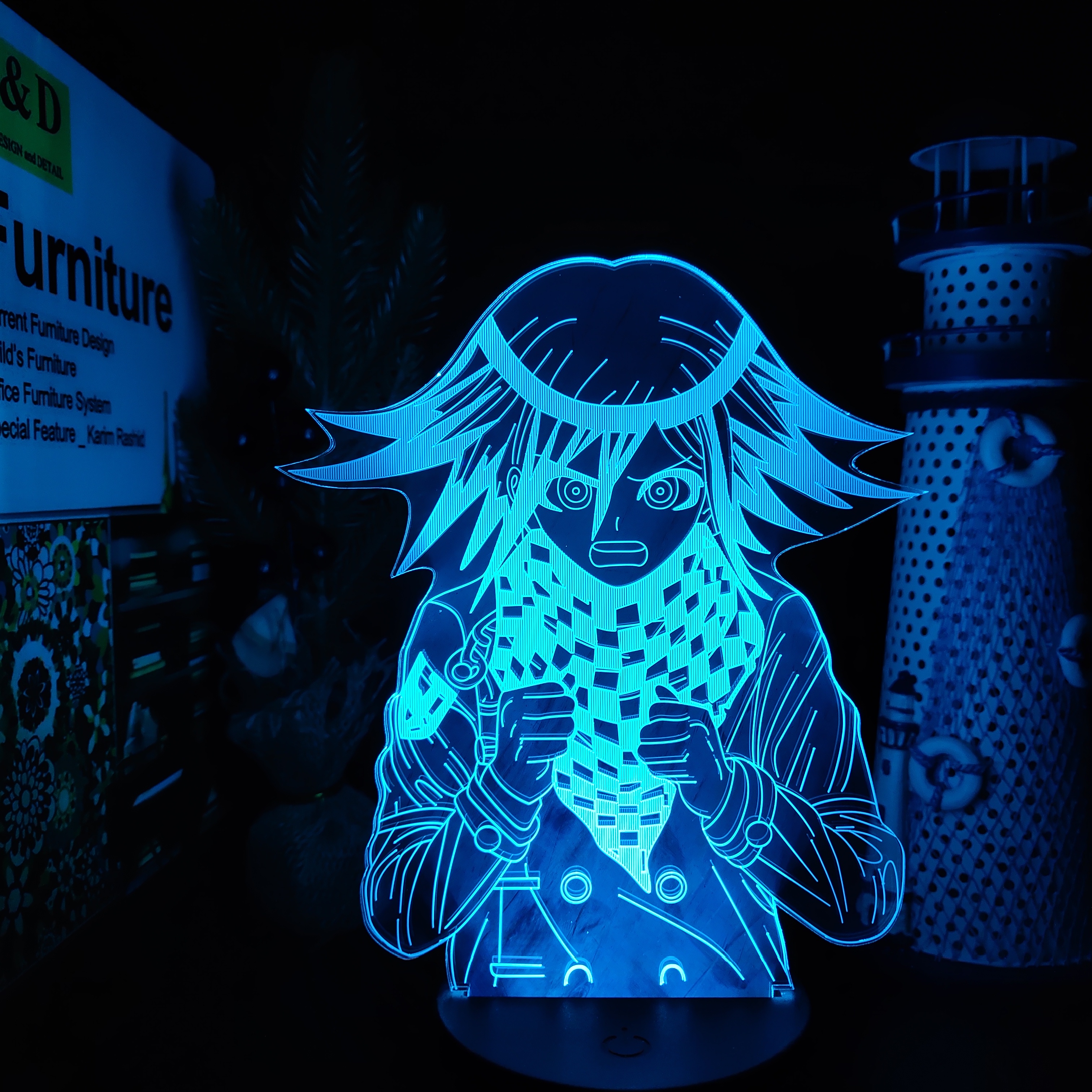 Danganronpa KOKICHI OMA 3D Light Illusion Desktop Lamp Anime Bedroom Table Decor LED Sensor Lights Atmosphere Bedside Night Lamp