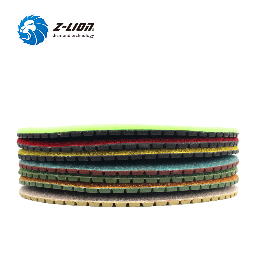 Z-LION 7pcs/Lot 6 inch Diamond Polishing Pad Wet Use 148mm Flexible Polishing Disc for Granite Marble Stone