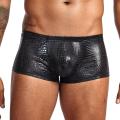 Men Sexy Underwear Snake Skin Imitation Leather Boxers Mens Boxer Shorts U Convex Low Rise Male hombre Panties Underpants