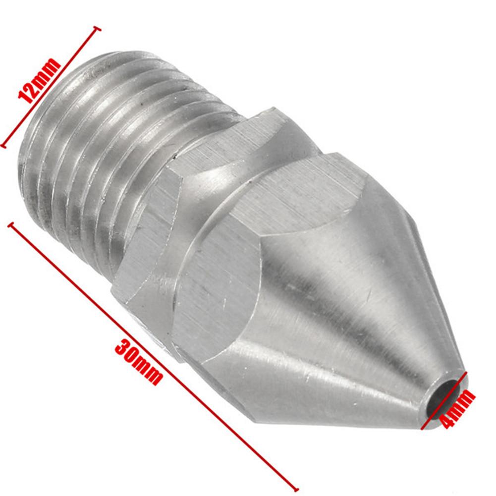 Cleaning Nozzle,High Pressure Washer Drain/Sewer Jetter Nozzle (4 Jets) 1/4" Male 4.5 Stainless Steel Pipe Dredge Nozzle