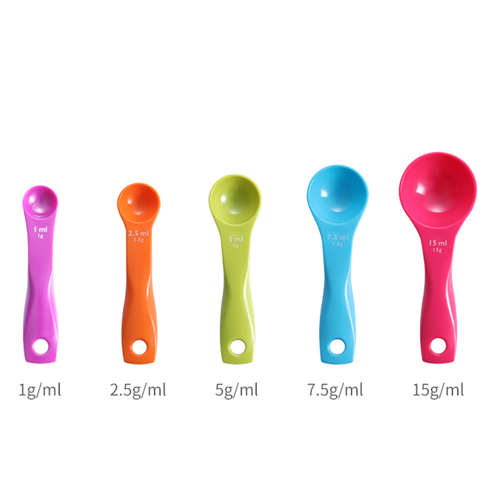 5pcs/set Colorful Accurate Measuring Spoon Scale Measuring Spoon Tablespoon Milk Powder Spoon Teaspoon Gram Scoop Household