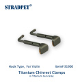 STRADPET Titanium Chinrest Clamps, in Bright and Gun Gray, Hook Type, for Violin