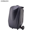 CHENGZHI 20"inch lazy carry on scooter luggage aluminum alloy trolley case adults travel luggage for travelling