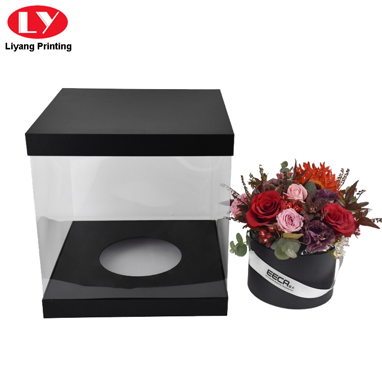 Black Flower Box Clear Middle
