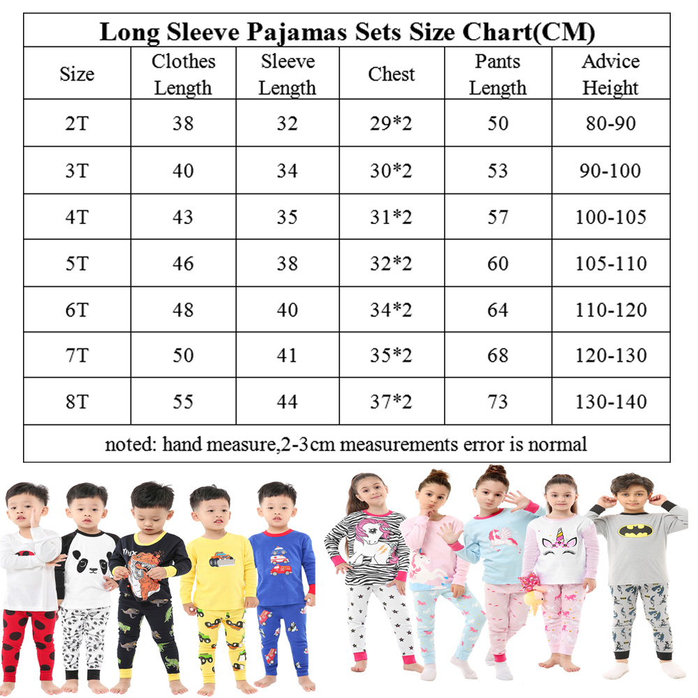 100 Cotton Full Sleeve Cotton Boys Sleepwear Kids Airplane Pyjamas Children Baby Girls Pajamas Pijama Unicornio Infantil Pijamas