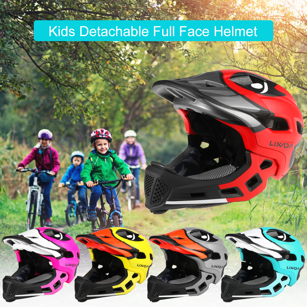 Lixada Kids Detachable Full Face Helmet Children Sports Adjustable Safety Helmet for Cycling Skateboarding Roller Skating