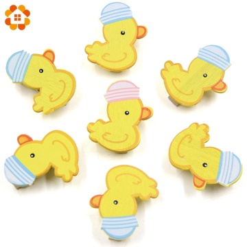 20PCS 35MM Cute Yellow Duck Wooden Clips Photo Clips DIY Craft Home Wedding/Birthday Party Decoration Pegs Supplies Kids Gift