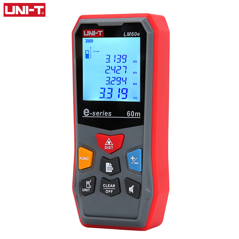 UNI-T 45M 50M 60M Laser Rangefinder Digital Laser Distance Meter Ruler Building Tape Measure Large LCD Backlight