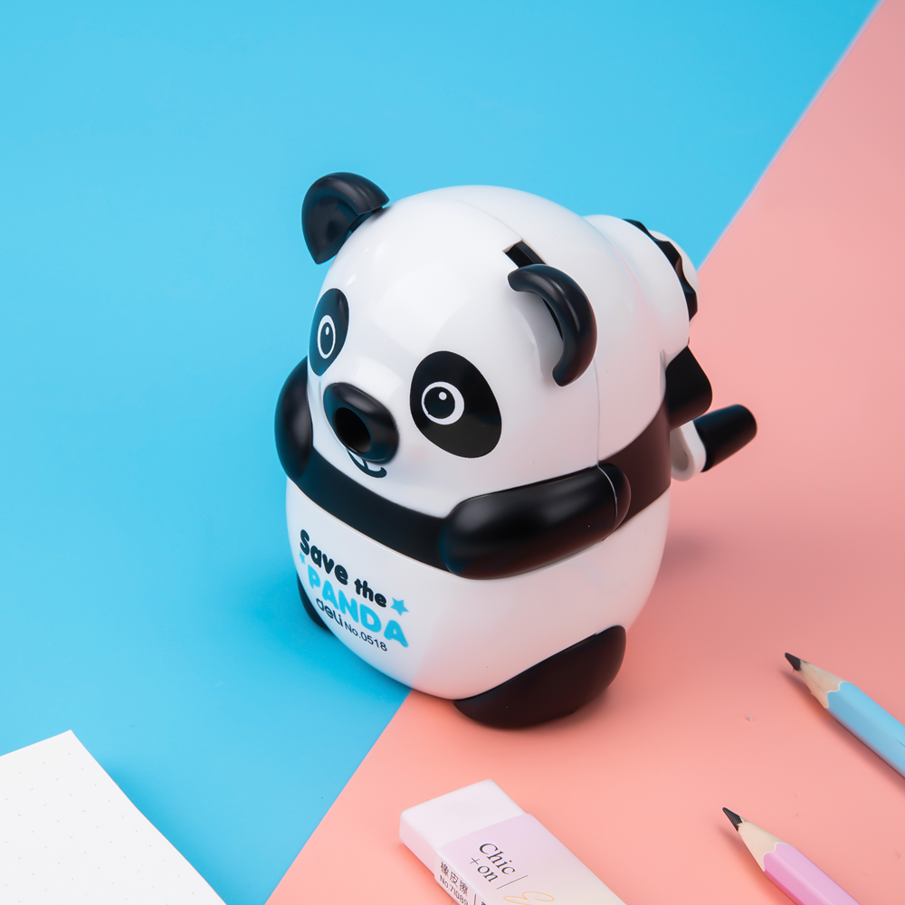 DELI E0518 Rotary pencil sharpener pencil cutter Gift Panda cute sharpener knife smooth sharpening school accessories stationery