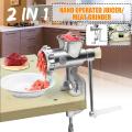 2 In 1 Household Hand Operated Juicer Food Meat Grinder Manual Juice Squeezer Press Extractor Meat Fruit Vegetable Wheatgrass