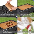 TEENRA 4Pcs Golden Non-stick BBQ Grill Mat Barbecue Baking Liner Baking Mat Sheets Heat-resistant BBQ Mat Bakeware