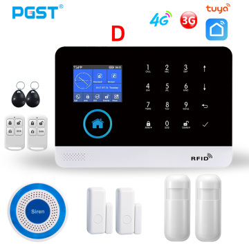 PGST PG103 4G 3G GSM Alarm System for Home Security Alarm with Solar Wireless Siren Smart Home Kit Tuya Smart Life APP Control