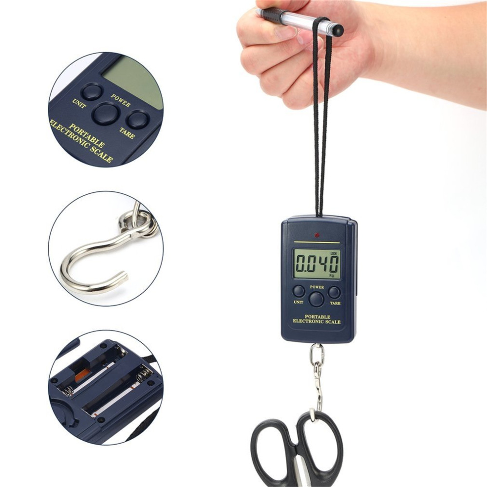 1Pc Pocket Electronic Digital Scale 40kg/10g Hanging Luggage Weight Balance Steelyard Scales Weighter Black High Quality