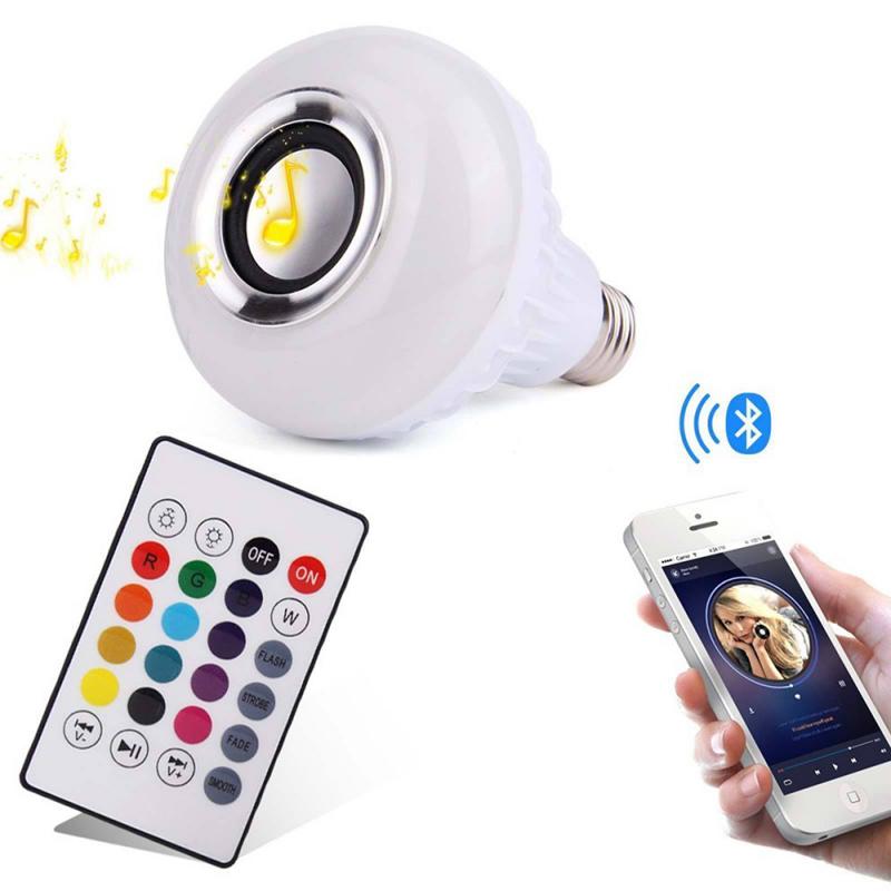 RGB Remote Control Wireless Bluetooth Music Bulb E27 12W Colorful Music Bulb Magic Bulbs LED Smart Light Home Decor Night Light