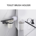 Space Aluminum Black Bathroom Accessories Bath Towel Shelf Full Set Toilet Brush Holder Waterproof Paper Box Modern Shower Rack