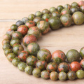 Natural green red Unakite genuine Stone beads 6mm 8mm 10mm Loose spacer Beads Accessories For women Jewelry Making diy bracelet