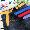 Canvas Belts for Women Men Waist Belt Fashion Plastic Buckle Casual Cowboy Black Red Long Belts for Jeans