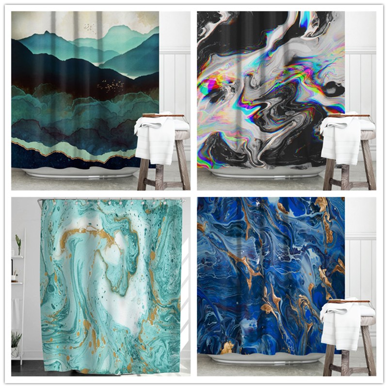 Abstract Art Printed Bathroom Shower Curtain Modern Fashion Design Bath Room Bathtub Blackout Screen Home Decor douchegordijn 3d