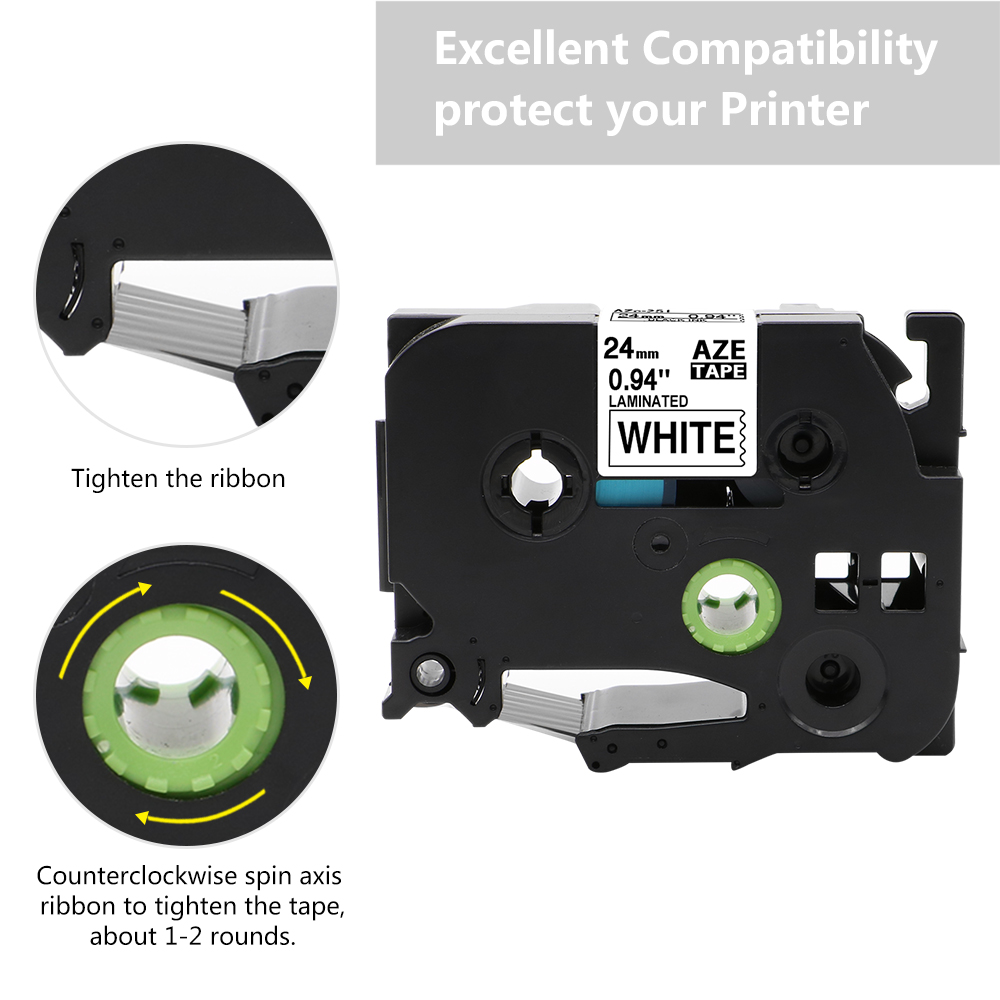 1 Pack 24mm TZe-251 TZe-151 TZe-651 TZe-354 Label Tape Compatible for Brother P-Touch 0.94 Inch Laminated Tape for Label Maker