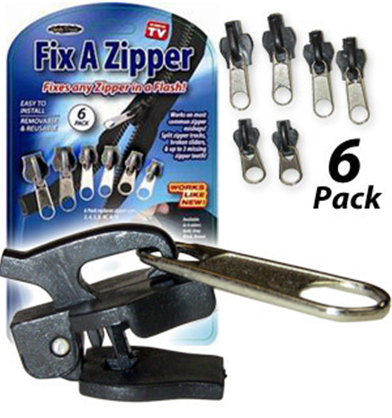 6pcs/lot Fix A Zipper Quickly Instant Magic Zippers Replacement Zipper Repair Kit Fix Any Zipper For Bags Garment Shoes Sewing
