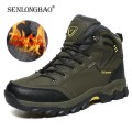 Men Winter Snow Boots Super Warm Men Hiking Boots High Quality Waterproof Leather Men's Boots Outdoor Sneakers Work Shoes 39-47