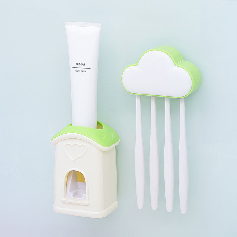 Automatic Toothpaste Dispenser Bathroom Accessories Set Toothpaste Dispenser For Child Toothpaste Squeezer Toothbrush Holder