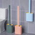 TPR Toilet Brush Silicone Soft Wall-mounted Bathroom Toilet Brush Household Cleaning Tool With Cover Bathroom Accessories