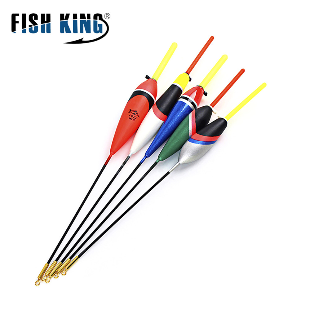FISH KING 5PCS/Lot 1g-5g Mix Size Barguzinsky Fir Fishing Float With Glow Light Stick Pesca Boia Flotteur Peche Tackle