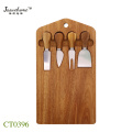 Jaswehome New Natural Acacia Cheese Board Set Cheese Knife With Board 5pcs Cheese Tool Sets Cheese Boards Slicer Knife Gift Set