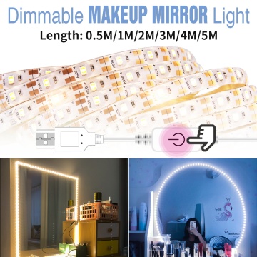 CanLing 5V Led Makeup Furniture Mirror Light Vanity Decor Dressing Table Bathroom Mirror Wall Lamp LED Dimmable Beauty Lights