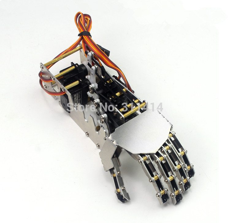5DOF Humanoid Five Fingers Metal Manipulator Arm Mount Kit Left + Right Hand With GS9018 Servos For Robot DIY Assembly