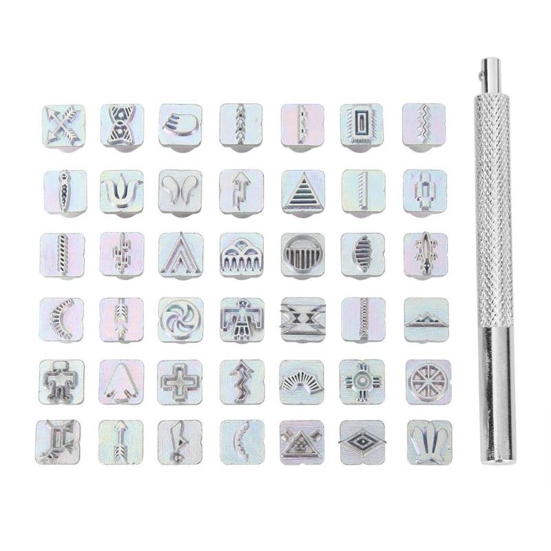 49 Stamps Metal Printing Decoration Classic Jewelry Leather Working Tool Excellent Carbon Steel Stamping Symbol Set