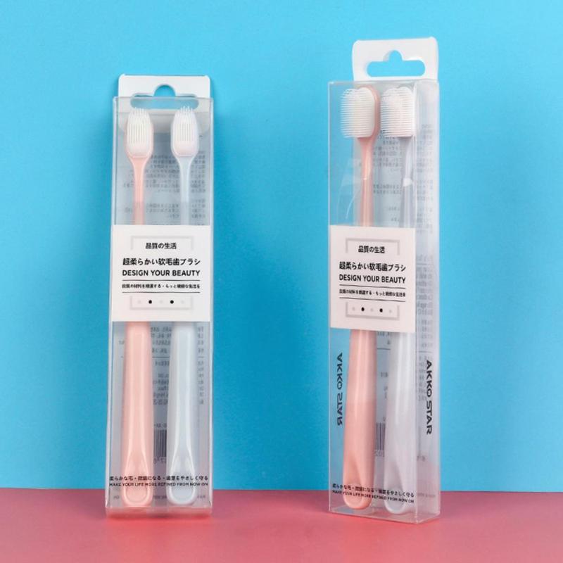 2PCS Soft Toothbrush Adult Silicone Nano Tooth Brush Oral Care Nano-antibacterial Toothbrush Oral Cleaning Tool