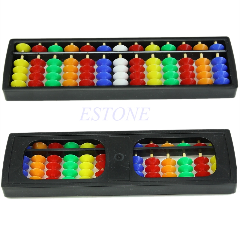 Portable Arithmetic Soroban w/ Colorful Beads Mathematics Calculate Tool Abacus