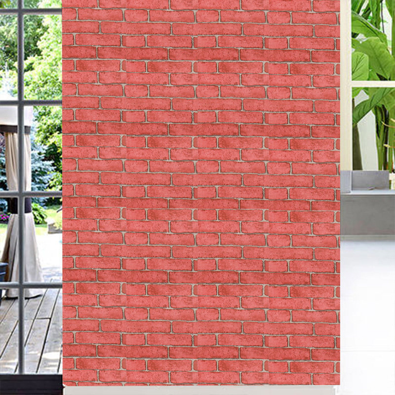 45cm 3d Red Brick Stone Wallpapers For Bed Room Living Room Hotel House Decorative Stickers PVC Self Adhesive Wall Paper Murals
