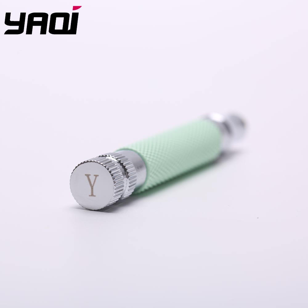Yaqi Pistachio Green and Chrome Color Brass Safety Razor Handle