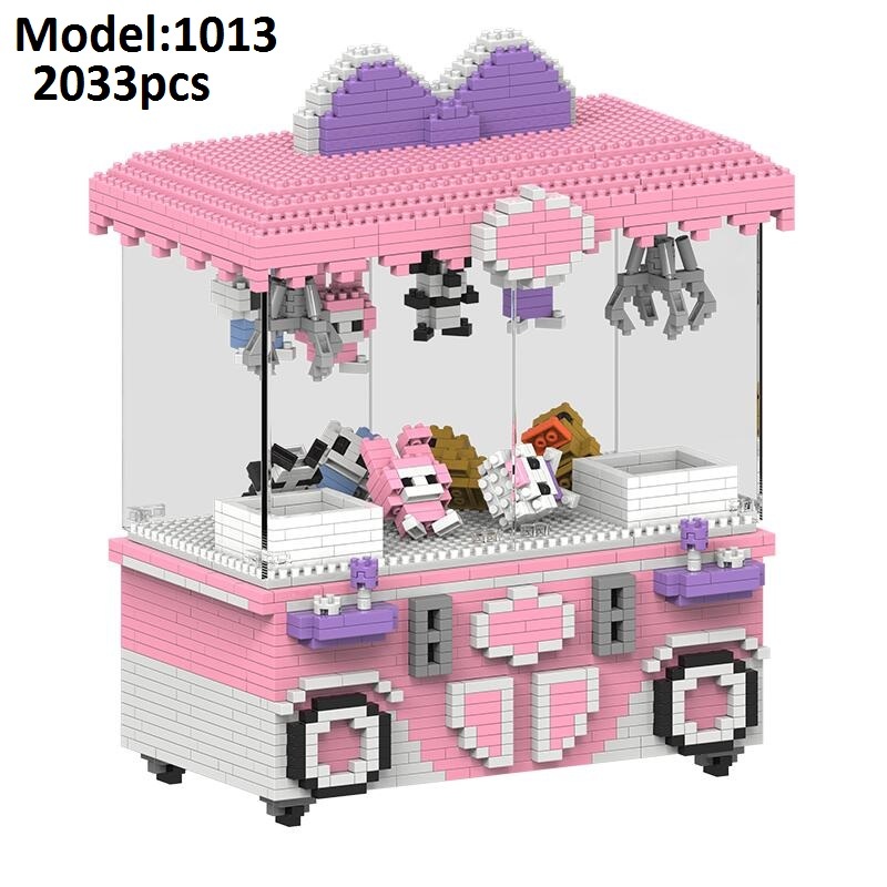 HC Magic Blocks Cute Cartoon Building Toy Merry Go Round Game Model UFO CATCHER Bricks Brinquedos for Kids Toys Girls Gifts