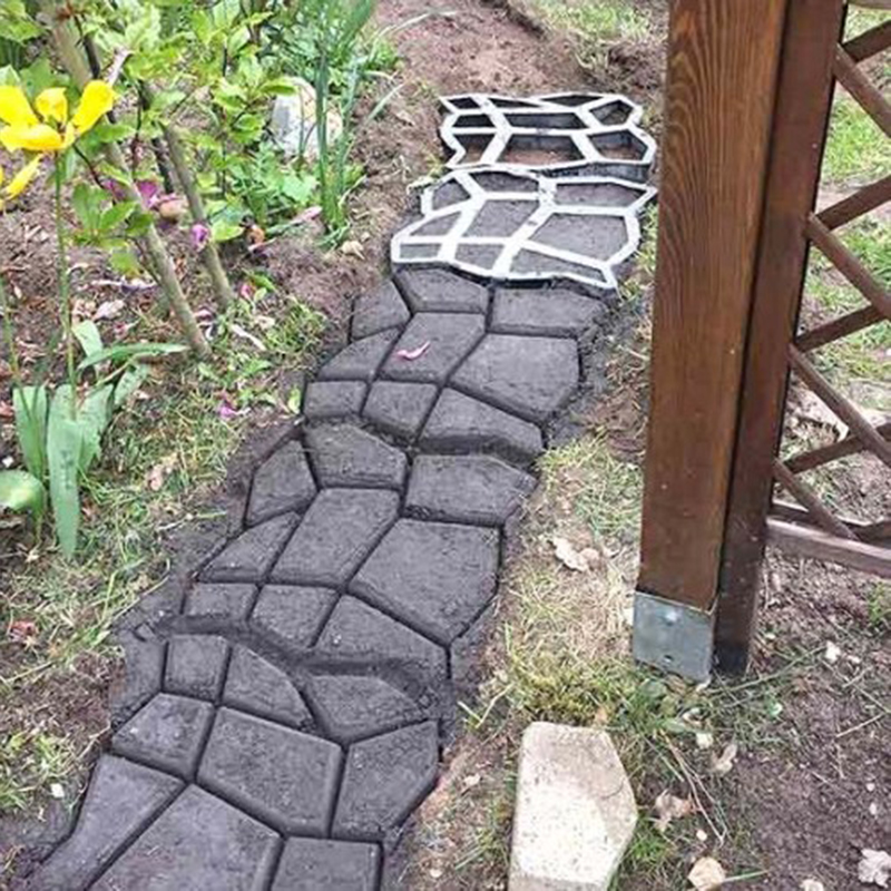 Garden Decoration Path Maker Concrete Molds Cement Mold Concrete Cement Stone Walk Paving Paver Reusable Concrete Brick DIY Mold